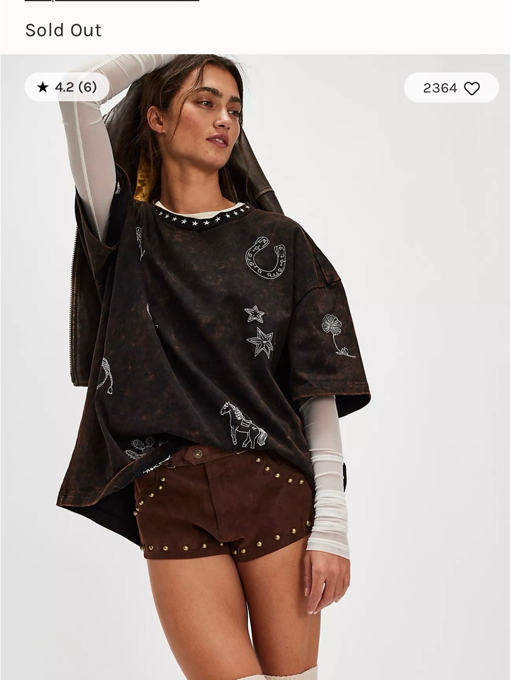Free People | Denim and Bone Western Line Stitch Tee